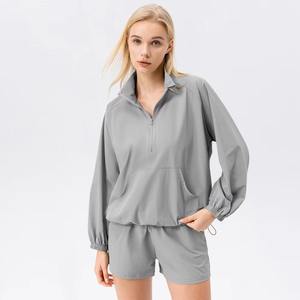 Ensemble de survêtement personnalisé brodé pour femme, ensemble décontracté uni avec sweat à capuche et pantalon de jogging, ensembles de shorts unisexes en molleton de coton pour homme - Product Image 3