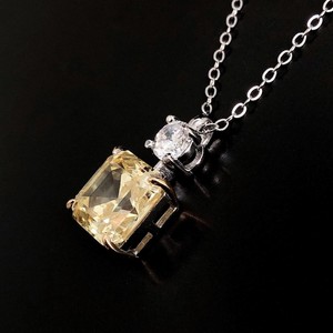 Collar moderno de plata de ley color amarillo citrino, piedra de nacimiento de noviembre, regalo de cumpleaños, boda, San Valentín para mujer - Product Image 4