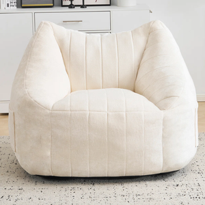 Sillón Puff de Chenilla de 32'' de Alto x 43'' de Ancho x 39'' de Profundidad, Silla de Espuma para Sala de Estar, Dormitorio, Puff de Lujo MD06 - Product Image 2