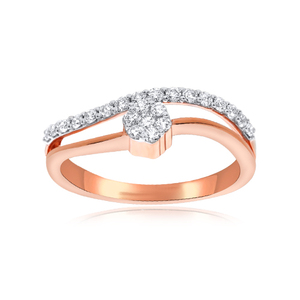 Premium Rose Gold Curved Wishbone <b>Ring</b> with Sparkling <b>Cubic</b> <b>Zirconia</b> Stones for Women Fine Jewelry Wholesale Supplier - Product Image 3