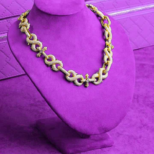 Hiphop 22k Gold Plated Chain Link <b>Bracelet</b> With Cross Design Zircon Stones Channel Setting Unisex Everyday Wear - Product Image 2