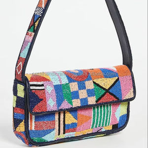 Bolso de Mano Bordado a Mano con Diseño de Ojo Azul de Moda, Forma Rectangular, Tela de Algodón, Artesanía Textil Artística y Elegante - Product Image 6