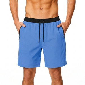 Shorts de sport pour hommes en gros, personnalisés, à séchage rapide, imperméables, respirants, avec taille élastique et poches zippées, 100 % coton - Product Image 1