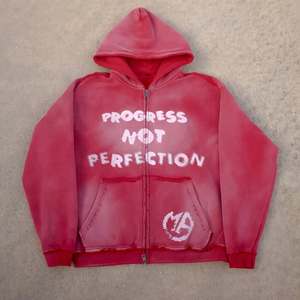 Sudadera con Capucha Extra Grande de Estilo Urbano, Lavada al Ácido, Personalizada por el Fabricante, con Pedrería, Corta, Cuadrada, con Cierre, para Hombre - Product Image 1