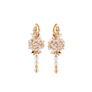 Pendientes de Moda en Tono Dorado con Perlas y Diamantes para Boda y Regalo - Product Image 2