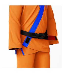 Kimono de Jiu Jitsu Brasileño OEM Naranja con Ribete Azul, 100% Algodón, Transpirable, para Artes Marciales, Uniforme para Adultos - Product Image 5