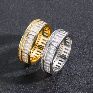 Trendy Hip Hop Moissanite Diamond Eternity Band <b>Ring</b> Bold Fashion Statement Jewelry Wedding Gift <b>for</b> <b>Men</b> and Women - Product Image 6
