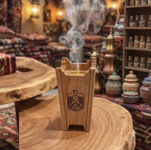 Support d'encens écologique en bois de santal, diffuseur, braseur d'aromathérapie avec bol métallique pour la méditation à domicile - Product Image 1