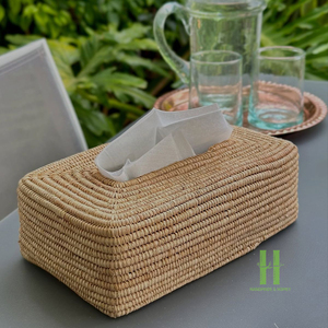 TOP SELLING Eco-Friendly Handmade <b>Wicker</b> Hand Woven <b>Storage</b> Box Lid Tissue Box Organizer Modern Natural <b>Basket</b> Home Decor - Product Image 1