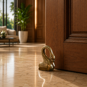 Luxury Swan Brass <b>Door</b> Stopper Heavy Duty Decorative Floor <b>Standing</b> <b>Door</b> Holder Home Office Hotel Hardware Accent Decor Gold - Product Image 4