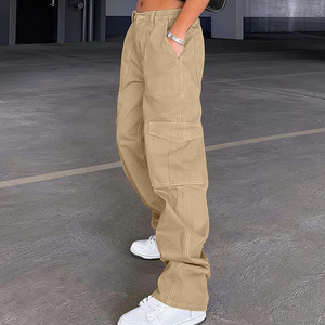 Pantalon de jogging personnalisé pour femme, été 2026, éco-responsable, fonctionnel, avec poches latérales cargo, taille élastique, vente en gros - Product Image 3