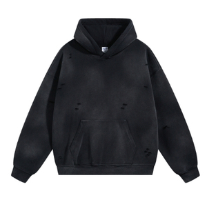OEM Fashion Design Custom Men's Oversized Pullover Cotton Fleece Hooded Collar Acid Wash Hoodie Long Sleeve Sports <b>Jogger</b> - Product Image 1