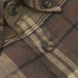 Camisa de Franela a Cuadros para Hombre, Nueva, a la Moda, OEM ODM, Personalizada, de Algodón, Manga Larga, con Botones al Frente, Bolsillos Dobles en el Pecho, Alta Calidad, Envío Rápido - Product Image 3