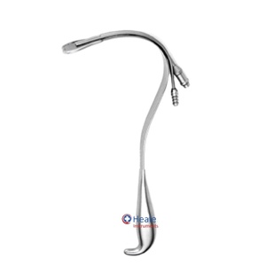 Retractor Harrington con suciton y fibra óptica | Retractor de fibra óptica Harrington suciton - Product Image 1