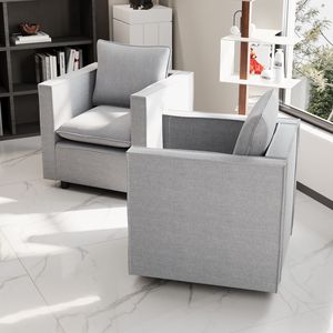 Silla de sofá individual cómoda y moderna, sillón decorativo gris con cojín de asiento transpirable suave para sala de lectura de esquina de dormitorio - Product Image 3