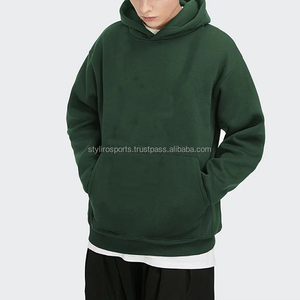 Sweat-shirts à capuche pour hommes avec logo personnalisé, 100% coton, poids lourd, hiver, épaules tombantes, sans cordon, design imprimé - Product Image 2