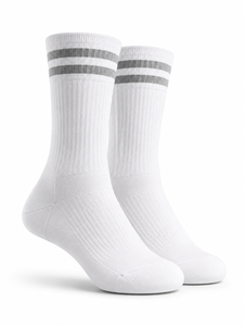 <b>White</b> Crew Woven Eco-Friendly Breathable Anti-Bacterial Quick Dry Sports <b>Socks</b> <b>Men's</b> Running Basketball Soccer Football Training - Product Image 1