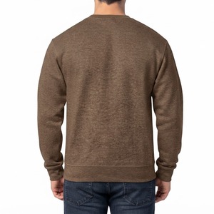 Sweat-shirt à col rond pour homme en édition limitée, couleur brun chiné, coupe classique décontractée, en molleton doux, manches longues, pull décontracté, qualité supérieure - Product Image 2
