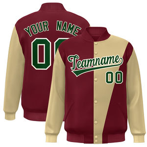 Chaqueta Universitaria de Béisbol Personalizada para Hombre, Tela de Lona, Cuello Alto, Logotipo Frontal, Uniforme de Equipo Personalizado, Servicio OEM al por Mayor - Product Image 1