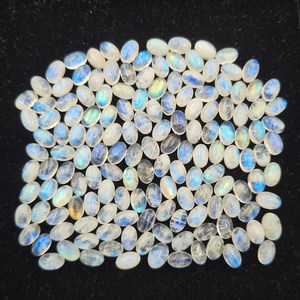 Natural <b>Rainbow</b> Moonstone Blue Flash Fire Oval Shape All Size available for your jewelry making pendant ring bracelet earring - Product Image 3