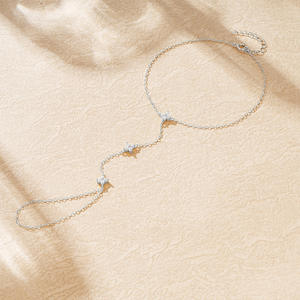 CZ Hand Chain Delicate <b>Bracelet</b> Gold Silver Color Sterling Silver 925 - Product Image 3