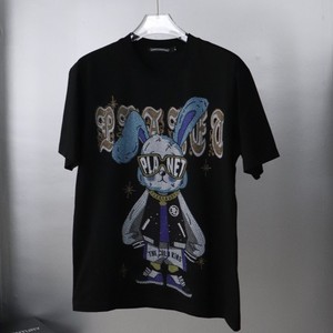 Camiseta de Verano para Hombre, Cuello Redondo, Estampado de Diamantes de Imitación, Algodón, Manga Corta, Talla Grande - Product Image 2