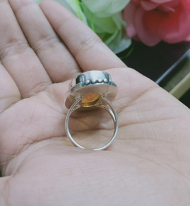 แหวนเงินแท้ 925 ประดับพลอยสโมคกี้โทแพซ - Product Image 4