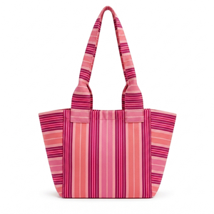Recycled Nylon Fabric Tote <b>Bag</b> Reusable Eco Friendly Shopping <b>Bag</b> Striped Grocery Carry <b>Bag</b> for Daily Use and Retail - Product Image 3
