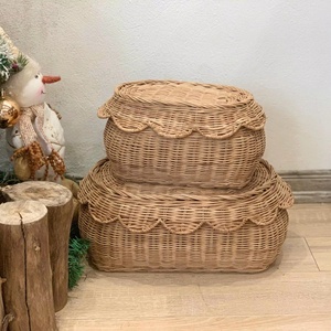 Hot Best Buy tissé à la main rotin pétoncle flore panier nouveau Design rotin naturel paniers de rangement meilleur nouveauté paniers de rangement - Product Image 1