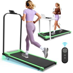2-in-1 Upgrade Foldable Treadmill with Handle Bar Incline Portable Desk <b>Walking</b> Vibration <b>Pad</b> Remote Control-for Home Exercise - Product Image 1