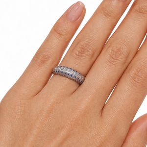 Bague en argent sterling 925 avec saphir bleu naturel taillé en diamant, vente en gros, cadeau en argent - Product Image 1