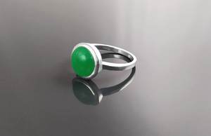 แหวนหยกเขียวแท้ เงินแท้ 925 เครื่องประดับนำโชคสำหรับผู้หญิง ของขวัญเรียบง่ายสำหรับเธอ - Product Image 3