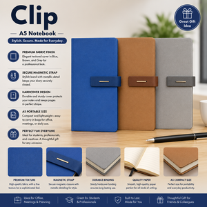 Carnet A5 à couverture rigide en PU avec reliure cousue, fermeture magnétique, journal intime en tissu, agenda, cadeau de bureau - Product Image 1