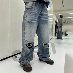 Best Offer Mens Straight Baggy Denim <b>Jeans</b> Comfortable and Stretchable Perfect for Outdoor Activities and Casual Wear - Product Image 5