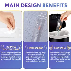 Paquete 5000 Jeringa de plástico transparente Bolsas organizadoras de joyas 2x8 Cremallera Bolsas de píldoras de farmacia 1,5 Mil de espesor para laboratorios de enfermería - Product Image 3
