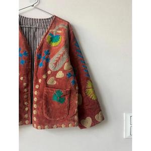 Embroidery Suzani Knitted Cotton Button Heated Breathable Reversible Varsity <b>Jacket</b> Autumn Winter Handmade Regular Festival Coat - Product Image 3