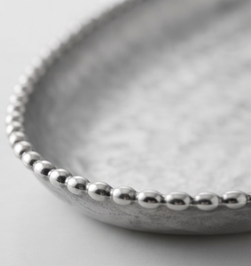 Plateau en argent contemporain minimaliste, texture sculpturale, objet d'art pour la cuisine et la salle à manger - Product Image 2