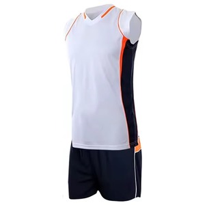 Unisex Sleeveless <b>Volleyball</b> Jersey <b>Set</b> Dark Gray Orange Heat-Transfer Printed Breathable Moisture Wicking Custom Athletic Fit - Product Image 2
