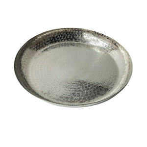 Plateau de service en aluminium, métal nickelé, forme ovale, décoratif, pour servir les aliments, plateau de service, vaisselle, plateaux de service - Product Image 4