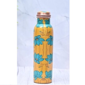 Botella de Cobre Puro con Diseño Clásico, Impresa con Esmalte, para Jugo de Limón y Almacenamiento de Bebidas - Product Image 1