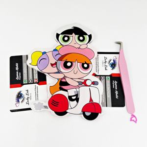 Bandejas de Cristal Acrílico con Logotipo Personalizado, Soporte de Extensión de Pestañas, Azulejo de Pestañas de Moto, Chica PowerPuff, Nuevo Estilo, Azulejo de Pestañas Sostenible - Product Image 1