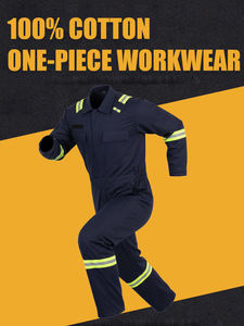 Ropa de Trabajo de Algodón con Tiras Reflectantes de Alta Visibilidad, Uniformes de Seguridad Industrial Personalizados OEM, Overoles de Trabajo - Product Image 5