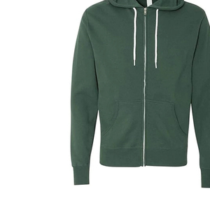 Sudadera con Capucha y Cremallera para Hombre, Color Sólido, Felpa, Estilo Casual, Corte Regular, Verde Otoño, 100% Algodón, Producción Harry Johnson - Product Image 5