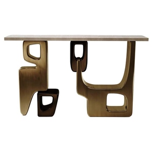 Classic design <b>console</b> <b>table</b> with bronze patina brass details contemporary designer hallway furniture - Product Image 4