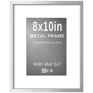 8x10 Metal Photo <b>Frame</b> with Tempered Glass & Mat | Wholesale Picture <b>Frames</b> - Product Image 3