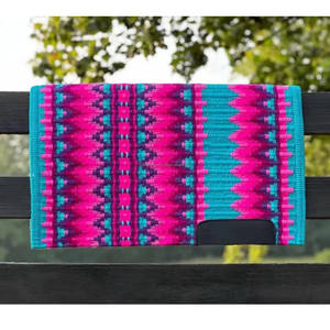 Couverture de cheval de spectacle de meilleure qualité pour l'équitation occidentale Couleurs attrayantes Laine de Nouvelle-Zélande Double tissage Tapis de selle tissés à la main - Product Image 1