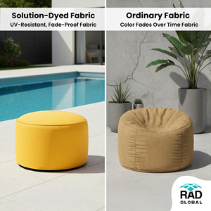 Housses de pouf rondes de qualité supérieure pour l'extérieur - Parfaites pour les balcons, les patios et les terrasses de piscine - Product Image 5