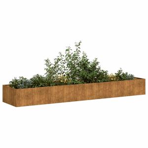 Grande fioriera regolabile in acciaio stagionato con braccioli e fioriere arrugginite - Product Image 1