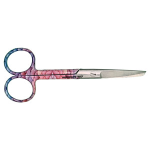 Ciseaux de traumatologie EMT en acier inoxydable pour instruments chirurgicaux et bandages médicaux, avec poignées à motifs rose et violet - Product Image 5