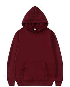 Sweat à capuche tricoté pour homme en molleton 100% coton de haute qualité 330g, anti-rétrécissement, coupe oversize, avec logo frontal 3D gaufré et uni - Product Image 5